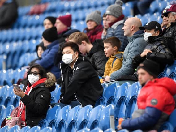 Fans at Turf Moor for the Spurs game in March, the last time supporters could attend a Burnley match