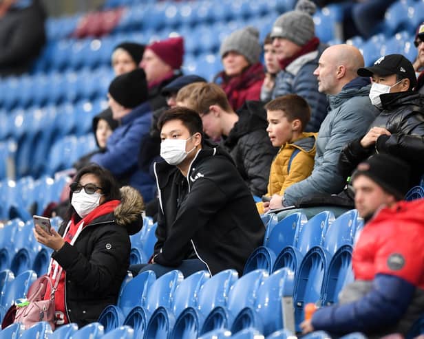 Fans at Turf Moor for the Spurs game in March, the last time supporters could attend a Burnley match
