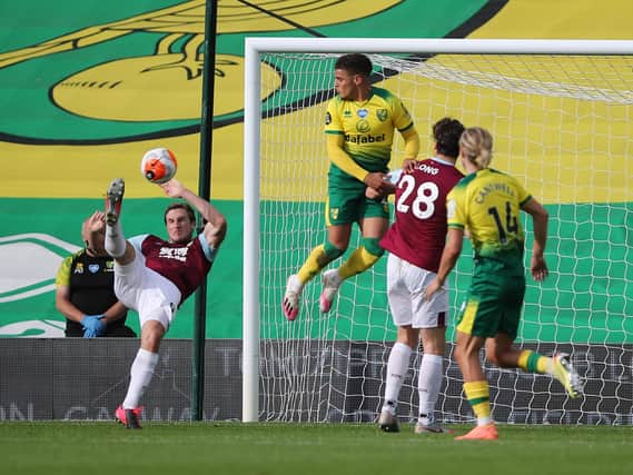 Chris Wood scores his 13th goal of the season at Norwich