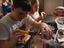 Youngsters in Rosegrove, Burnley pictured hard at work on their models ready for the first scarecrow festival this weekend.