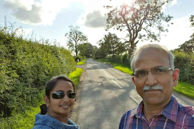 Best foot forward for Dr Jeyaram Srinivasan, pictured with his wife Krishna,