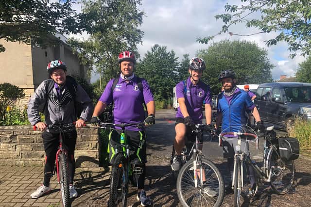 Four knights ready for the off in the Quest to Camelot cycle ride