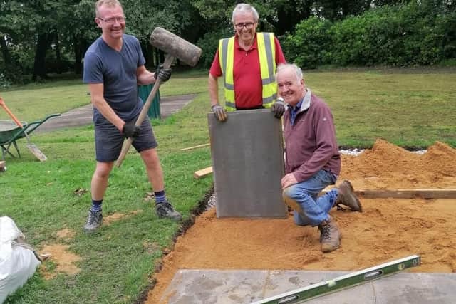 Work gets underway on the base for the new picnic area at Ightenhill Park