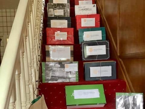 The shoe boxes kindly filled by Ribblesdale Rotarians