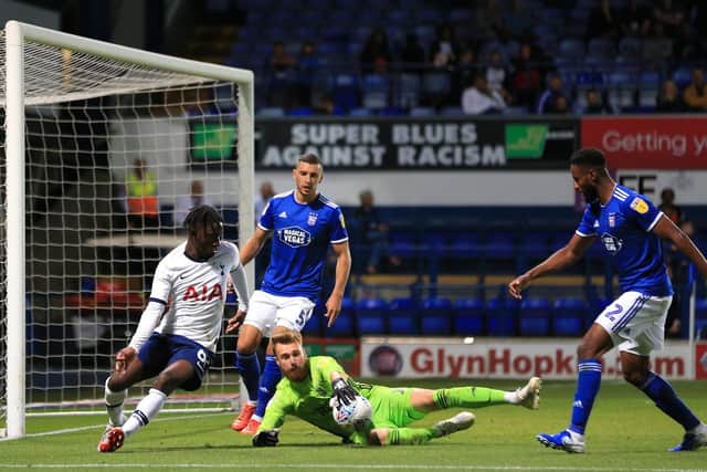 Will Norris in action for Ipswich against Spurs U21s