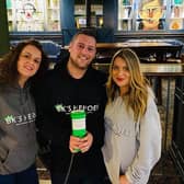 Pals Vickie Wilson (right) Liam Murray and Kelly Johnson are preparing to do a sky dive later this month to raise money for the charity BK's Heroes