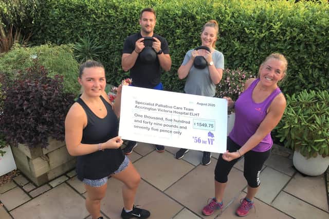 The family completed the gruelling workout raising much-needed funds for the specialist palliative care team at Accrington Victoria Community Hospital