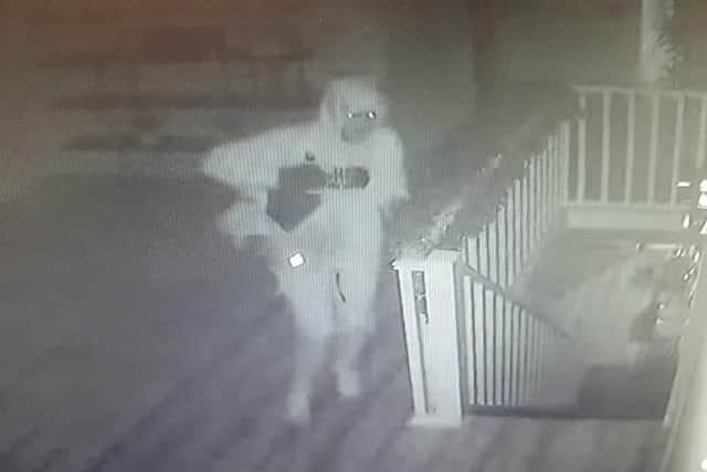 The intruder at Bliss was captured several times by CCTV cameras
