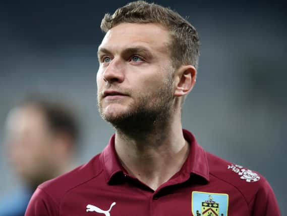 Ben Gibson of Burnley looks on prior to the Premier League match between Newcastle United and Burnley FC at St. James Park on February 26, 2019 in Newcastle upon Tyne, United Kingdom. (Photo by Ian MacNicol/Getty Images)