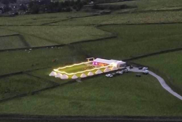 The police drone image of the event at Simply Fields venue in Worsthorne
