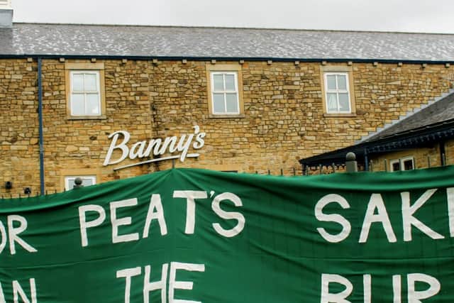 A banner was hung outside Banny's fish and chip restaurant