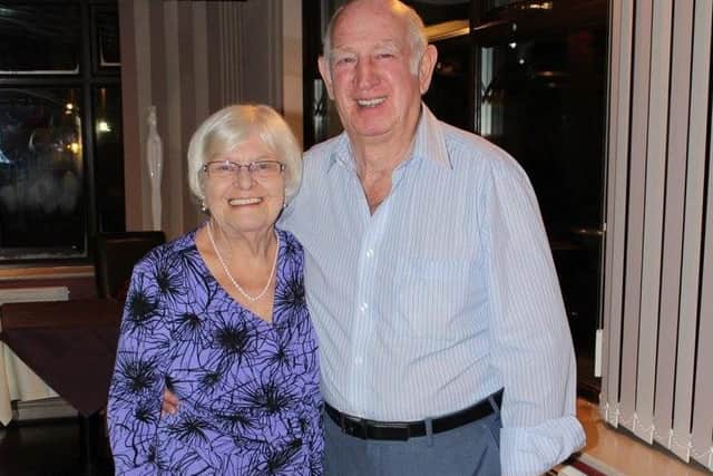 Reunited in time for their 60th wedding anniversary are Mary and Neville Simm.