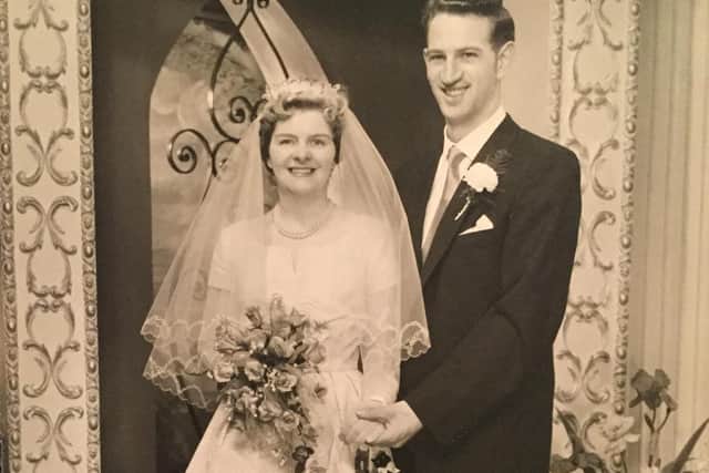 The Simms on their wedding day 60 years ago