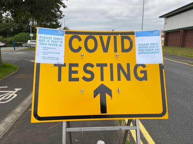 Covid-testing station in Walton-le-Dale, Preston