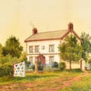 Watercolour by Edwin Beattie:  ‘Mrs Parkinson’s House’