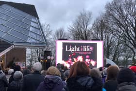 Around 1,000 people gather each Christmas outside Pendleside Hospice for Light Up A Life