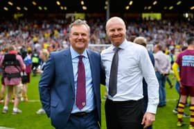 Burnley chairman Mike Garlick (left) with boss Sean Dyche