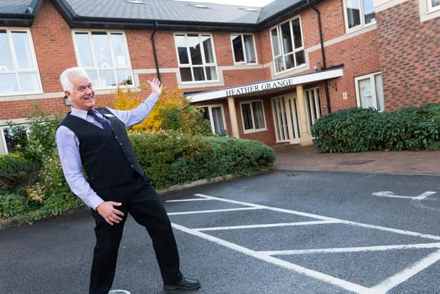 Curtain up for entertainer Gerard Horrocks who is helping to bring smiles and joy to residents at Heather Grange care home