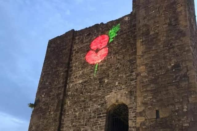 LEST WE FORGET – a huge poppy will be projected on the side of Clitheroe Castle keep commemorating Remembrance Day.