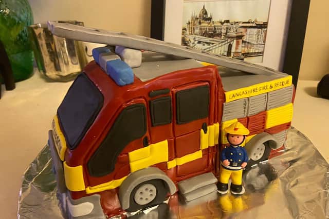 The fantastic fire engine cake Alan's daughter Louise made to mark his retirement