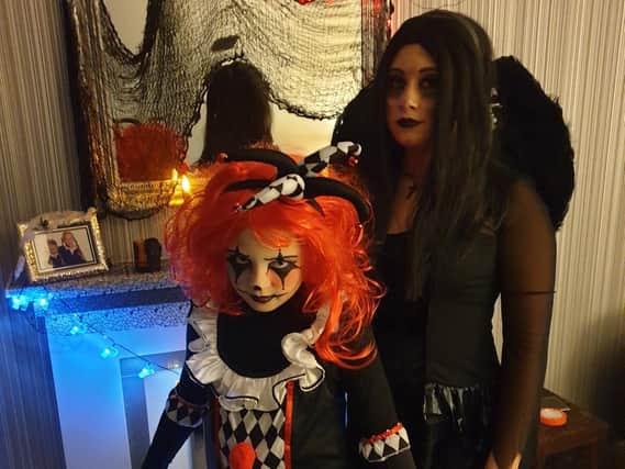 Ghoulish sisters Zara (12) right and 10-year-old Zoey Lawless ready for their party at Next Level Dance where Zara won best costume in her group.