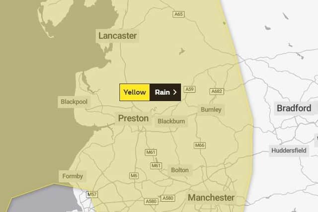 The Met Office has issued a three-day weather warning for Lancashire, from Friday through to Sunday, November 1
