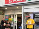 Pictured is store manager Kelly Roberts and Connor Grace from SPAR Whalley.
