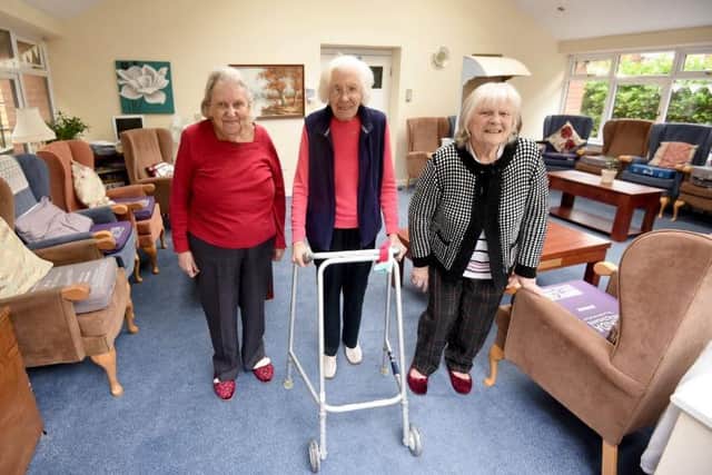 Brookside Care Home residents Ann Trowbridge, Rosena Garner and Betty Snape.