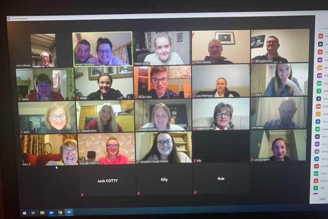 Members of Clitheroe Young Farmers enjoy their AGM on Zoom!