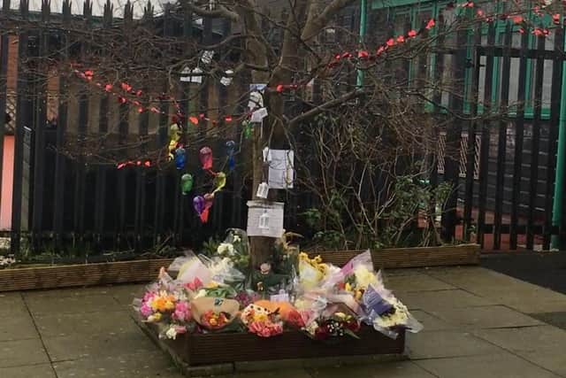 Tributes at the memory garden