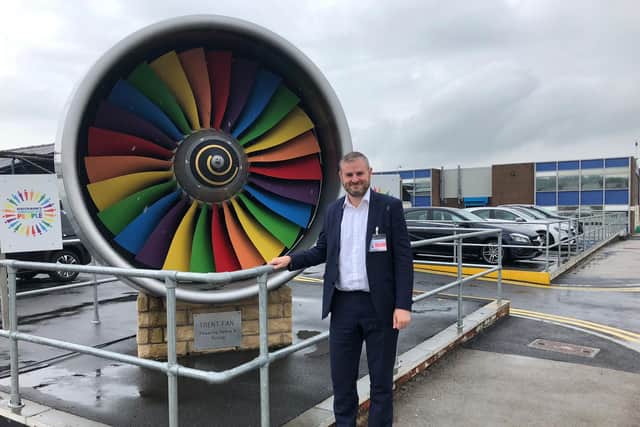 Pendle MP Andrew Stephenson on a visit to Rolls-Royce in 2018