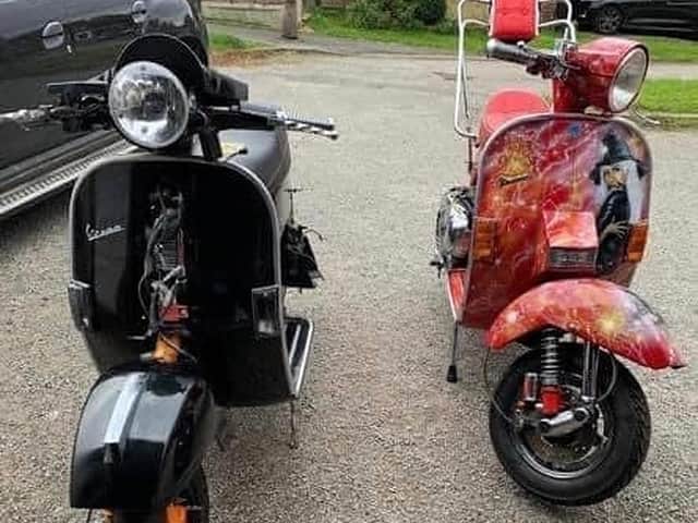 The red Vespa on the right is still to be recovered