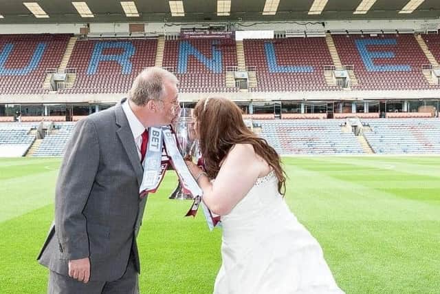 Devoted fans Mark and Lesley Bowker met at Turf Moor and tied the knot there too