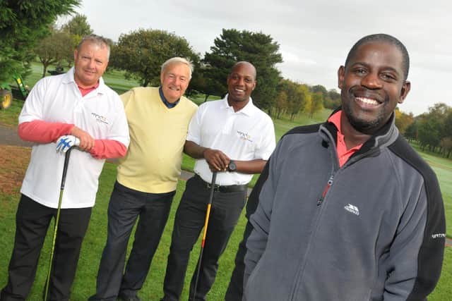 (From left) Paul Wignall, Peter Jones, Byron Gregory and Len Johnrose at a MND Association golf tournament at Ashton and Lea Golf Club in Preston a few years ago
