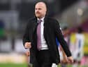 Sean Dyche, Manager of Burnley reacts after the Premier League match between Burnley and Crystal Palace at Turf Moor on November 23, 2020 in Burnley, England.