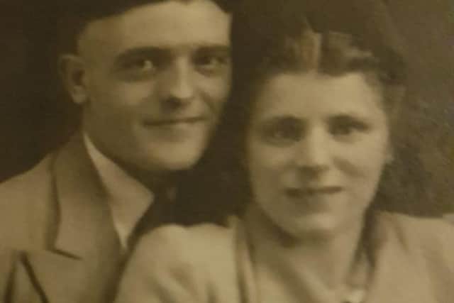 May with her husband, Richard, who was just 48 when he died over 50 years ago