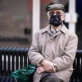 A gentleman on the Prom in Blackpool on October 16, 2020, wearing a mask during the Covid-19 pandemic (Picture: Christopher Furlong/Getty Images)