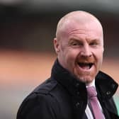 Burnley's English manager Sean Dyche is seen before kick off of the English Premier League football match between Burnley and Chelsea at Turf Moor in Burnley, north west England on October 31, 2020.