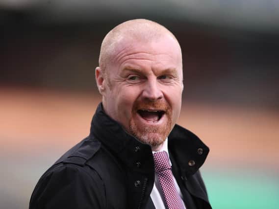 Burnley's English manager Sean Dyche is seen before kick off of the English Premier League football match between Burnley and Chelsea at Turf Moor in Burnley, north west England on October 31, 2020.