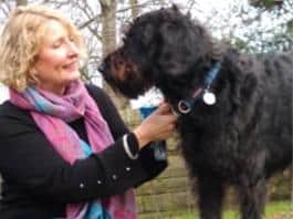 Crookhey Hall School headteacher Samantha Lea with  the school's therapy dog