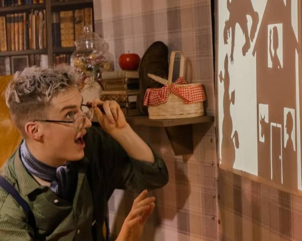 Actor Ollie Daley brings the story of Jack and the Beanstalk to life for Burnley Youth Theatre. (Photo by Laura Shorrock Photography)