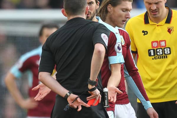 A rare red card for Burnley and Jeff Hendrick