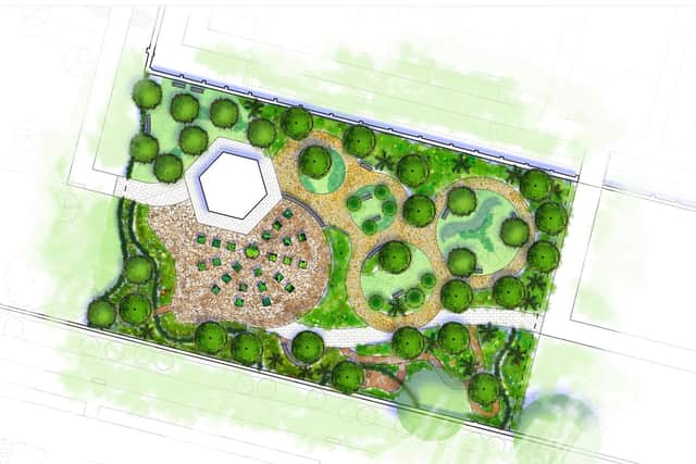 Bridgewater Welbeing Garden illustrative masterplan designed by Ben Brace  (illustration c. Ben Brace)