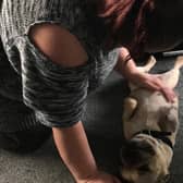 Owner Staci Day delighted to be reunite with pet dog Minnie. Photo credit: RSPCA