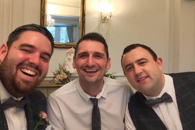 Friends for life (from left to right) James Hunt, Lee Bispham and Daniel Parker are taking part in the virtual Lands End to John O'Groats run for Cancer Research