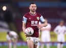 Phil Bardsley of Burnley walks up and prepares to take a penalty in the shoot out during the FA Cup Third Round match between Burnley and Milton Keynes Dons at Turf Moor on January 09, 2021 in Burnley, England.