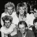 Colin Kennaugh  (centre, front row) with fellow members of Inside Information who are (back left to right) Eddie Halsall (lead guitar) Janet Kennaugh Whitley (vocals and keyboard) Andrew Chatburn (bass). Front is Andrew Ashworth (keyboards) (left) Colin and Lee Funnel.