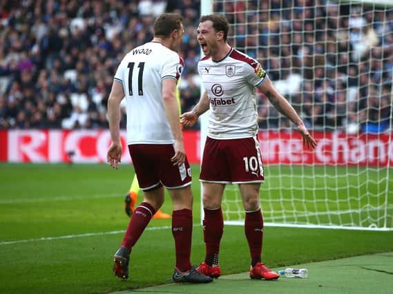 Ashley Barnes and Chris Wood at West Ham in 2018