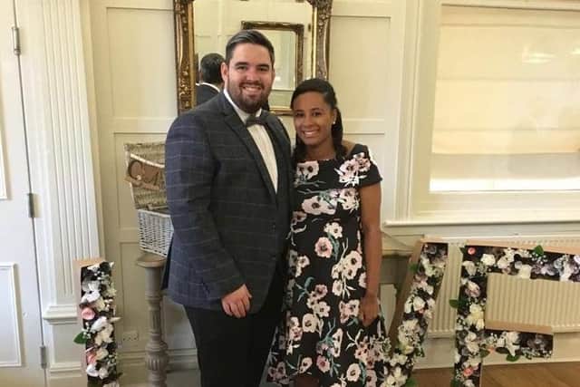 James with his wife Dominque who he credits for supporting him every step of the way as he lost nine-and-a-half-stone in lockdown