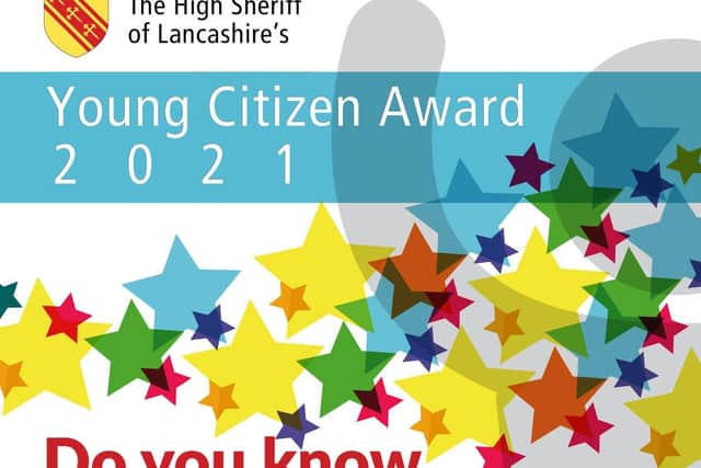 Part of the poster advertising the Young Citizen Awards 2021